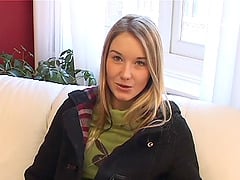 Naught girl next door slips her fingers inside her tight pussy