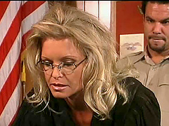 Sexy blonde judge is going to have her pussy wrecked